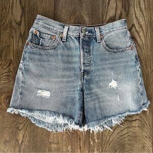 LEVI’S 501 Button Fly Denim Jean Cutoff Shorts Red Tab Size 26